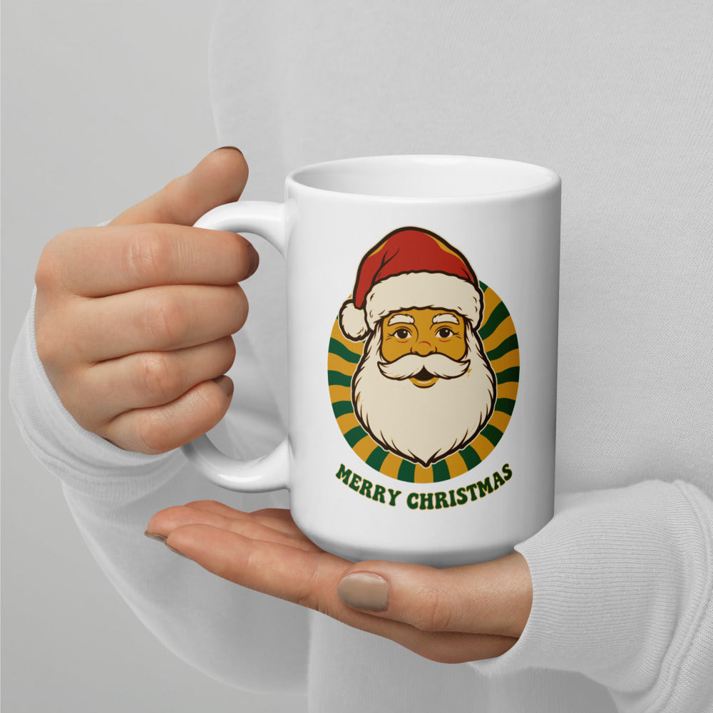 Groovy Santa retro Christmas mug — 15 oz