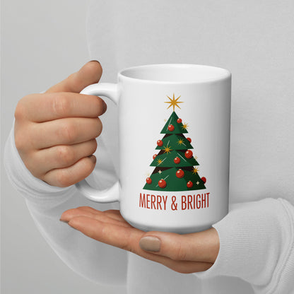 Atomic Mid-Century Tree Christmas mug — 15 oz