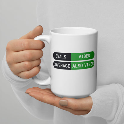 Eval Suite Vibes agentic AI engineer mug — 15 oz, handle on the left