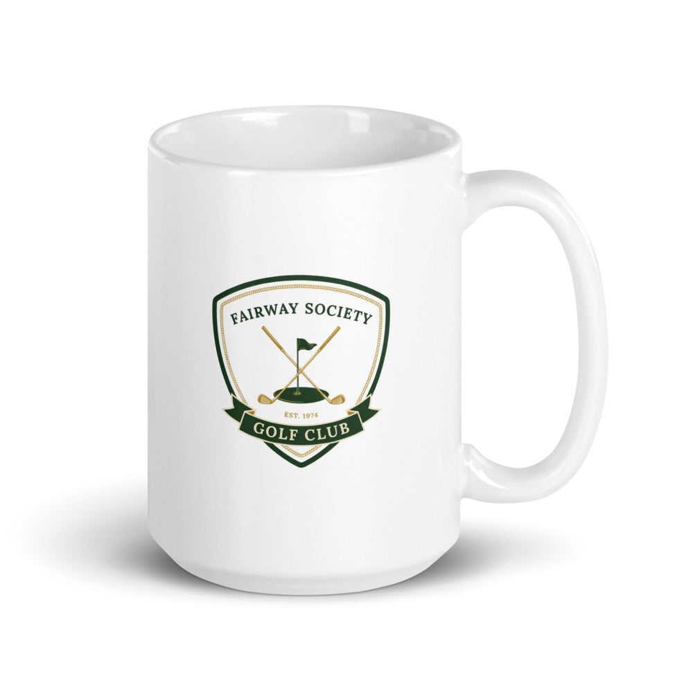 Fairway Society Crest print — 15 oz, handle on the right
