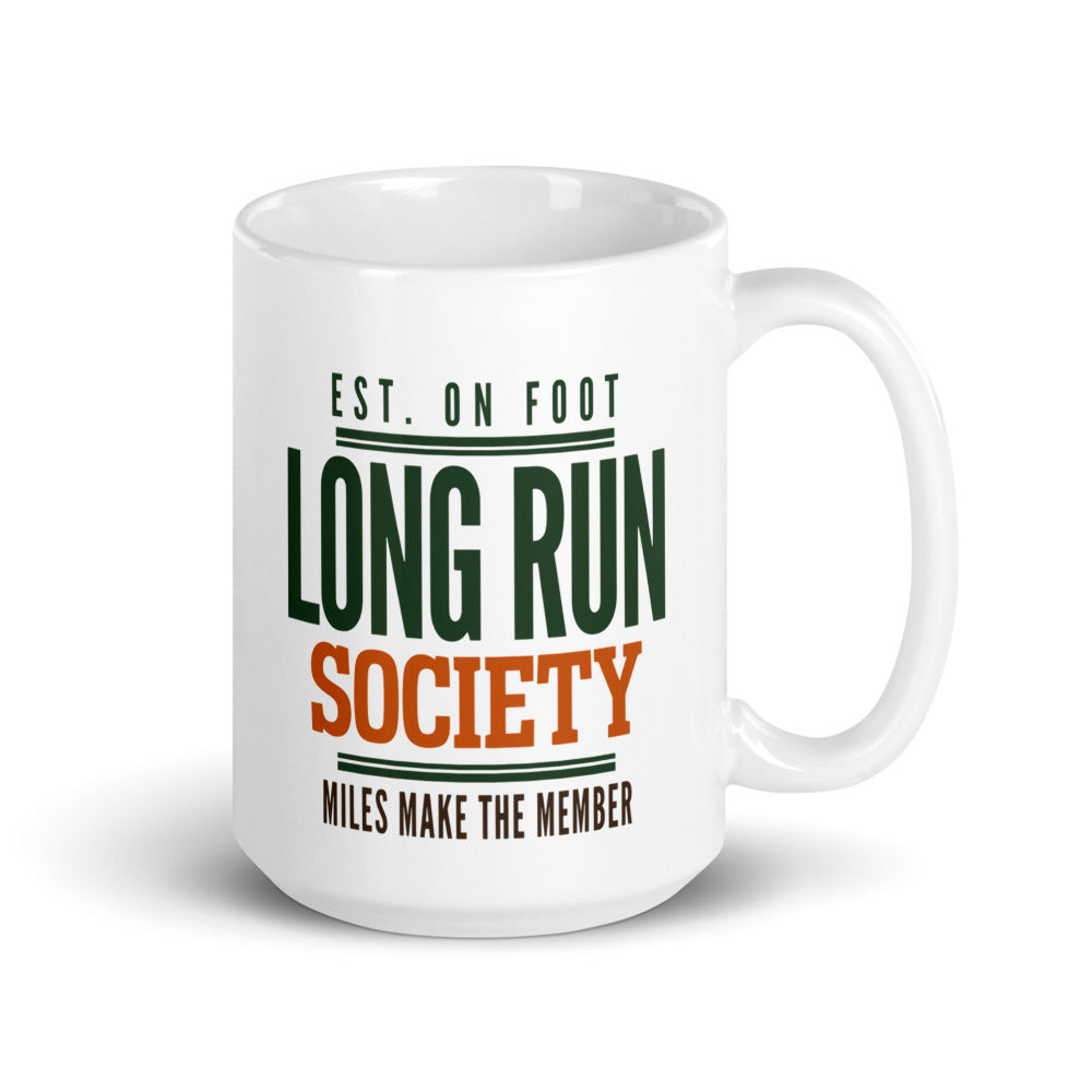 Long Run Society print — 15 oz, handle on the right