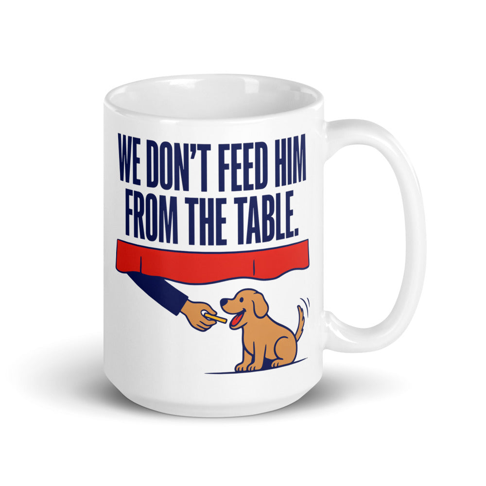 From The Table funny dog dad mug — 15 oz, handle on the right