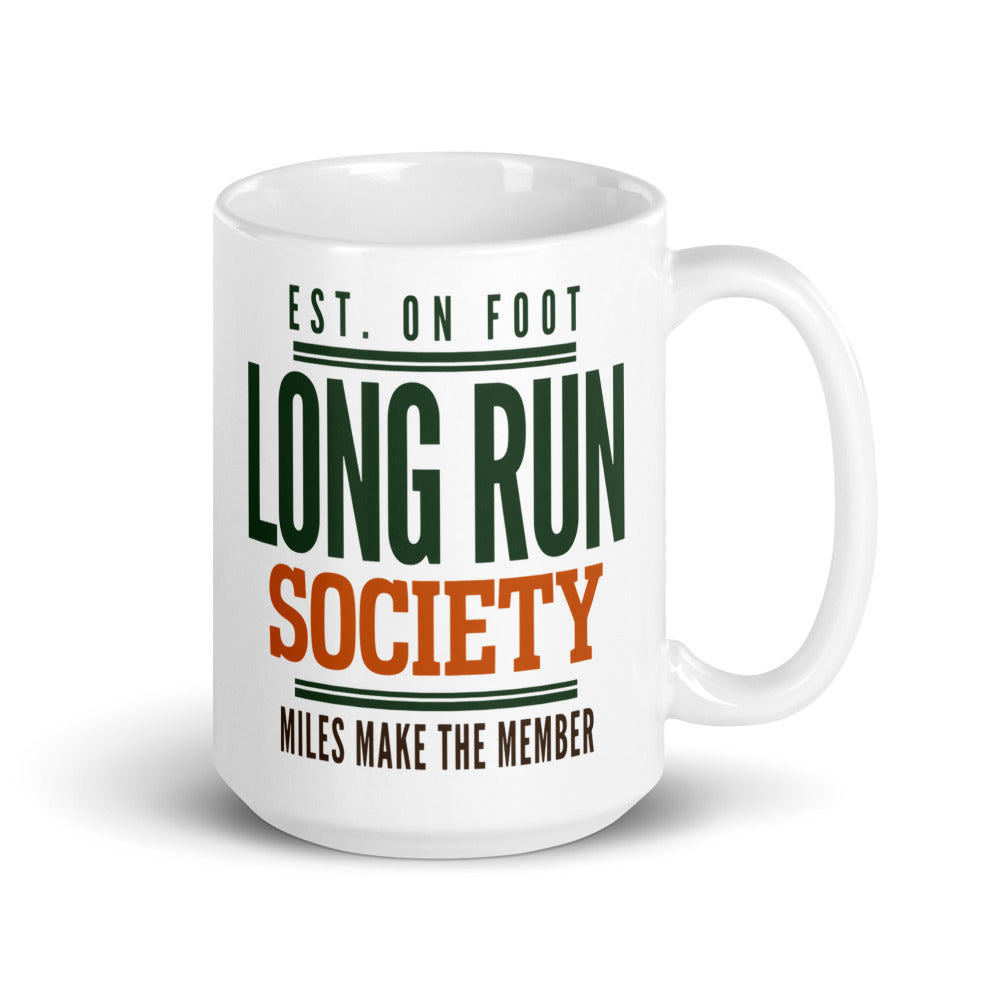 Long Run Society print — 15 oz, handle on the right