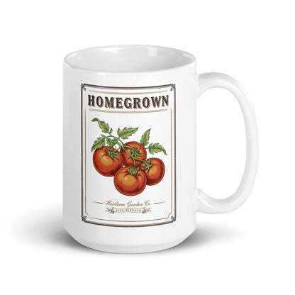 Homegrown Heirloom Seed Packet print — 15 oz, handle on the right