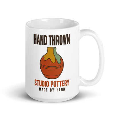 Studio Pottery Poster print — 15 oz, handle on the right