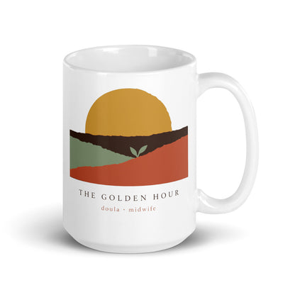 The Golden Hour print — 15 oz, handle on the right