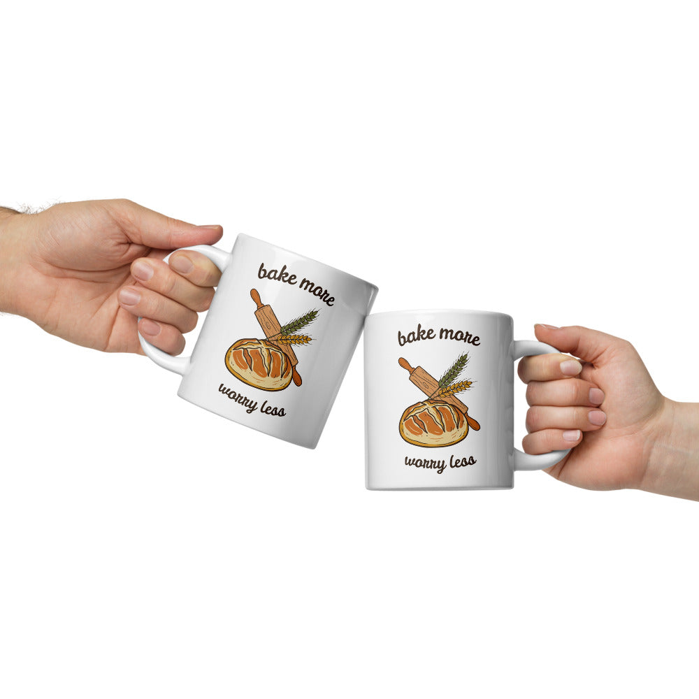 Bake More, Worry Less print — 20 oz, front