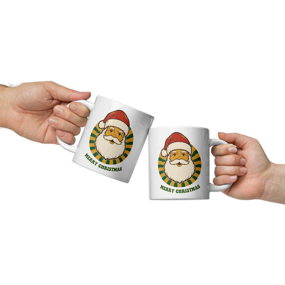 Groovy Santa retro Christmas mug — 20 oz, front