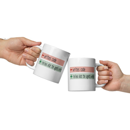The Diff agentic AI engineer mug — 20 oz, front