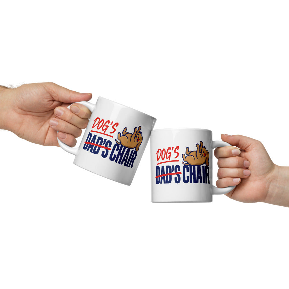 Dog's Chair funny dog dad mug — 20 oz, front