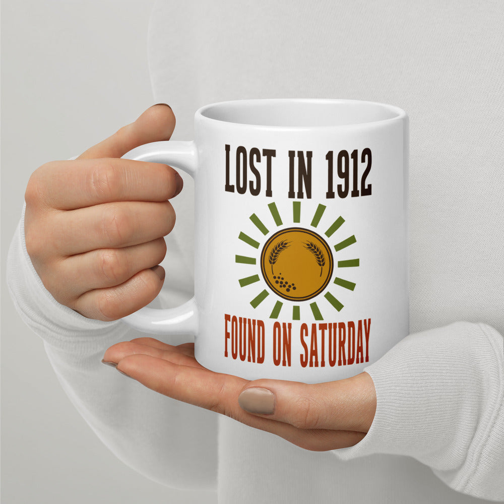 Lost in 1912 Found on Saturday retro metal detecting mug — 20 oz