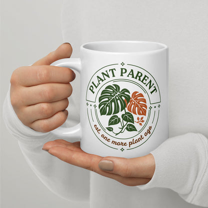 Plant Parent Badge print — 20 oz, handle on the left