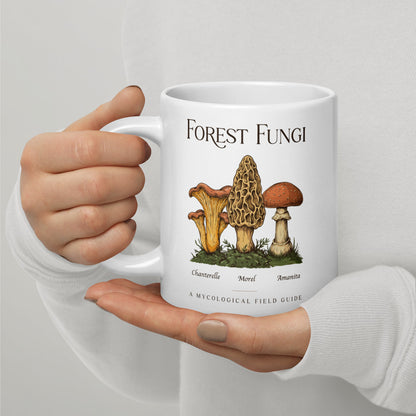 Forest Fungi vintage mushroom field guide mug — 20 oz