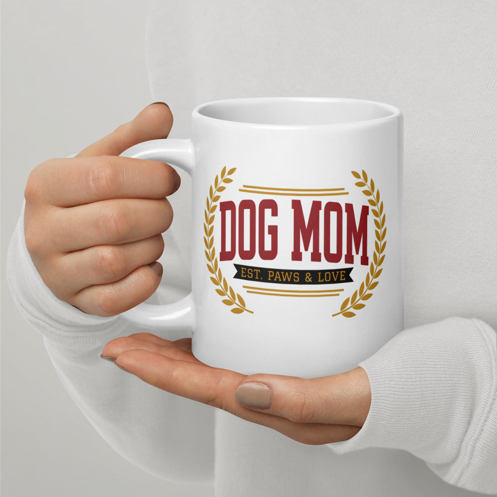 Dog Mom Est. Varsity Wordmark print — 20 oz