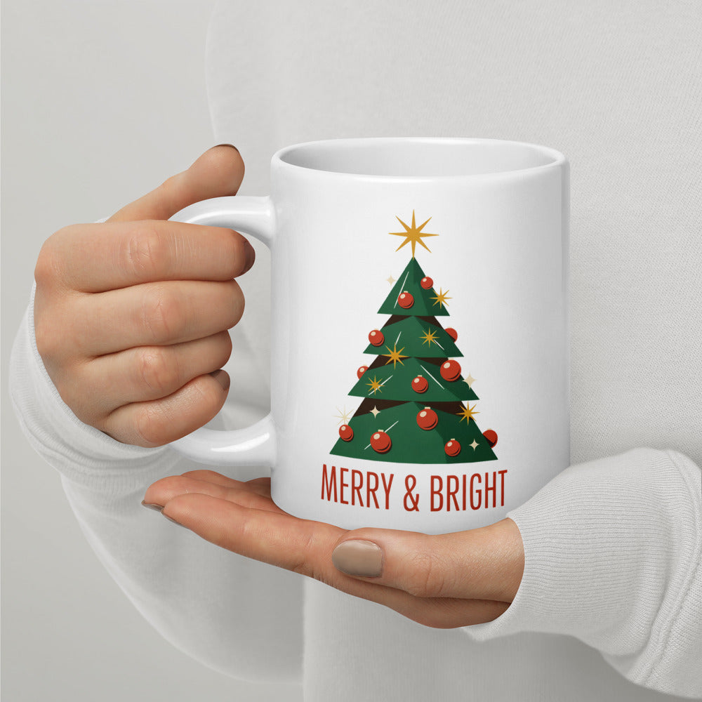 Atomic Mid-Century Tree Christmas mug — 20 oz