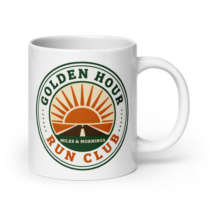 Golden Hour Run Club print — 20 oz, handle on the right