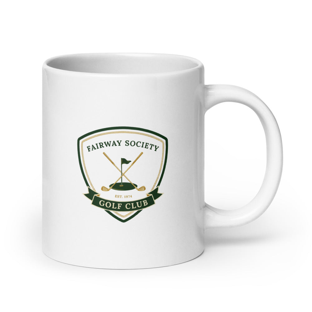 Fairway Society Crest print — 20 oz, handle on the right