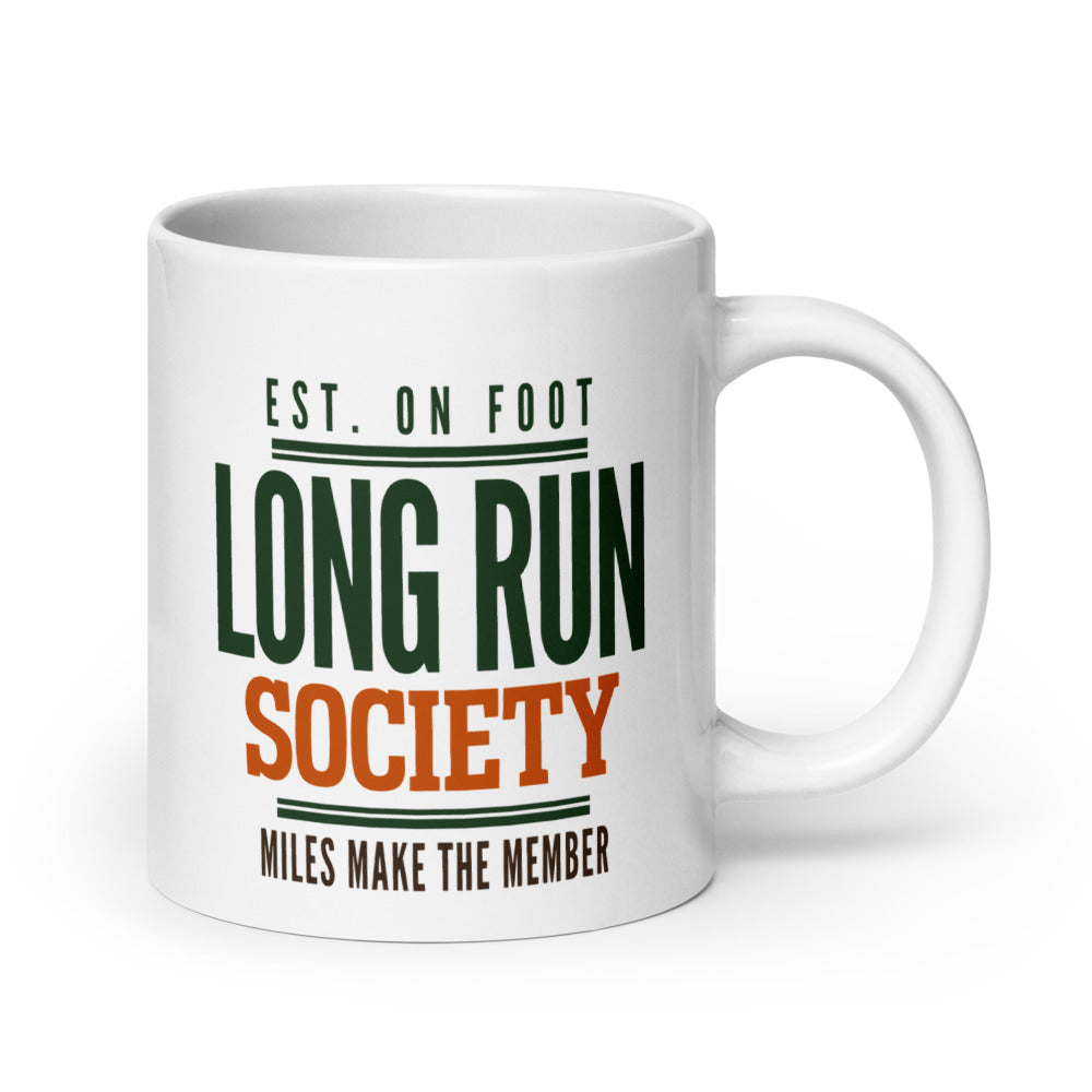 Long Run Society print — 20 oz, handle on the right