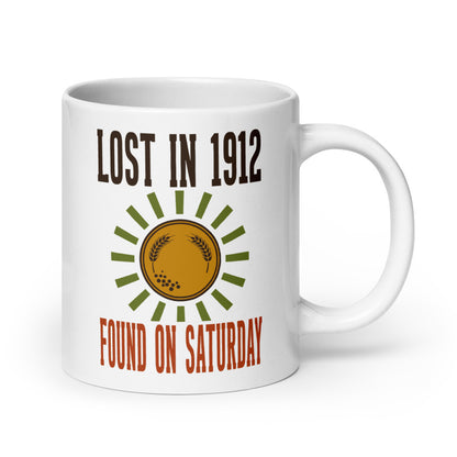 Lost in 1912 Found on Saturday retro metal detecting mug — 20 oz, handle on the right