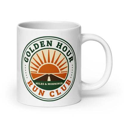 Golden Hour Run Club print — 20 oz, handle on the right