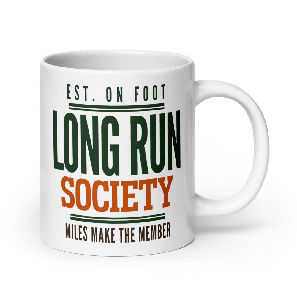 Long Run Society print — 20 oz, handle on the right