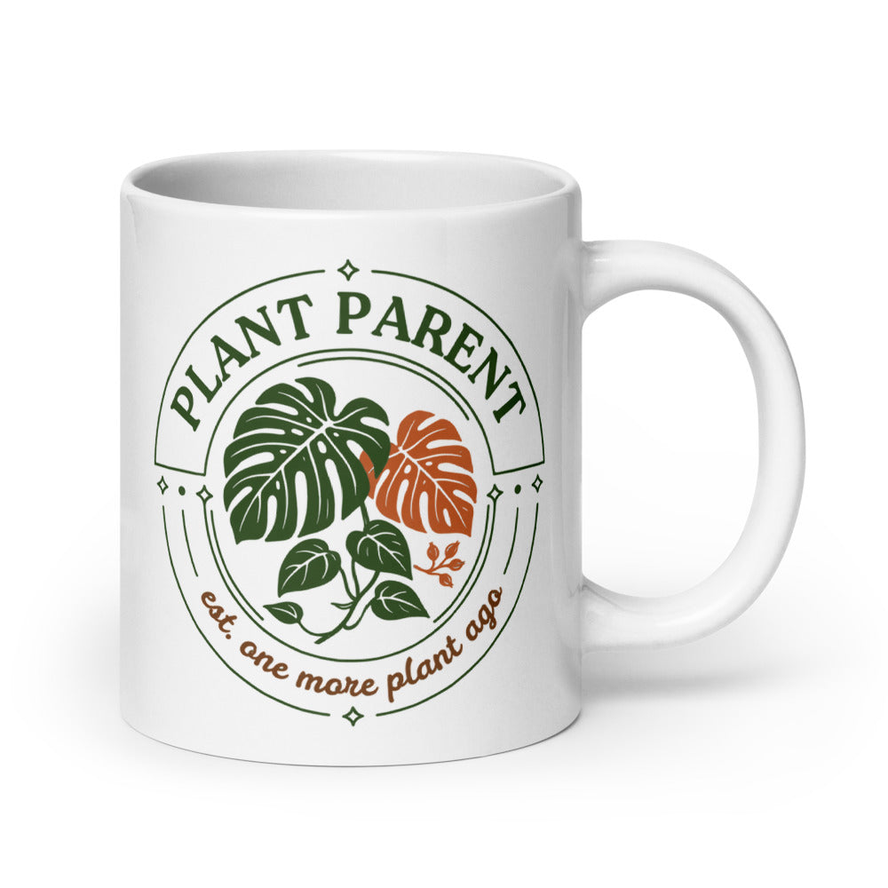 Plant Parent Badge print — 20 oz, handle on the right