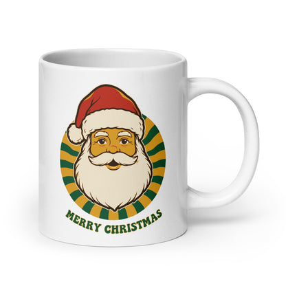 Groovy Santa retro Christmas mug — 20 oz, handle on the right