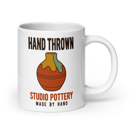 Studio Pottery Poster print — 20 oz, handle on the right