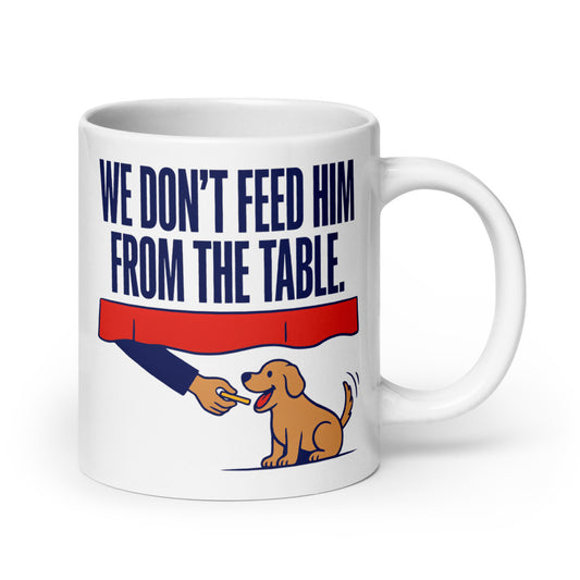 From The Table funny dog dad mug — 20 oz, handle on the right