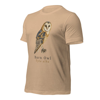 Barn Owl vintage field-guide tee — Tan, front-right