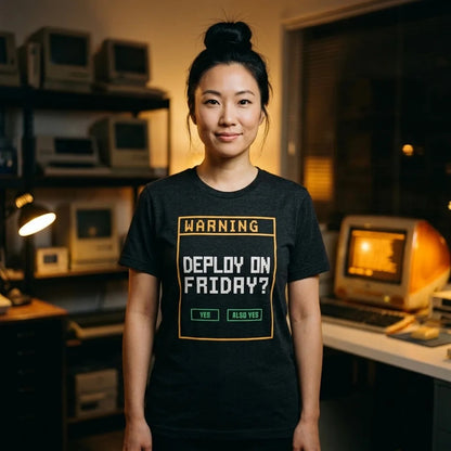 Deploy On Friday programmer tee — lifestyle