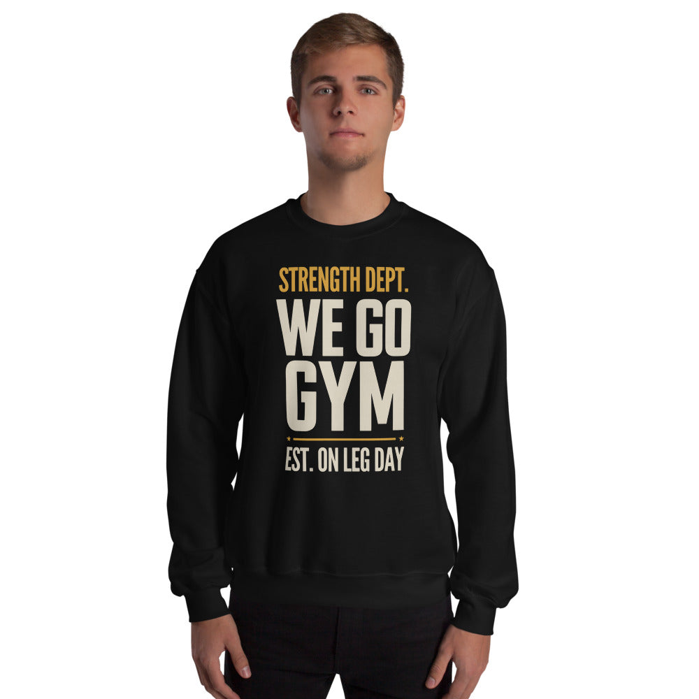 We Go Gym vintage athletic crewneck — Black, model