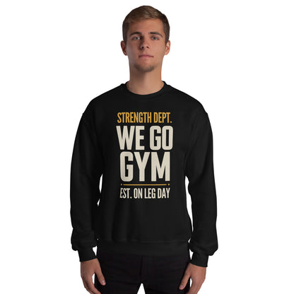 We Go Gym vintage athletic crewneck — Black, model