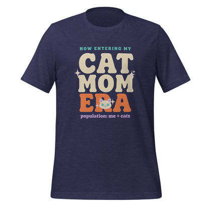 Cat Mom Era retro Y2K tee — Heather Midnight Navy, front