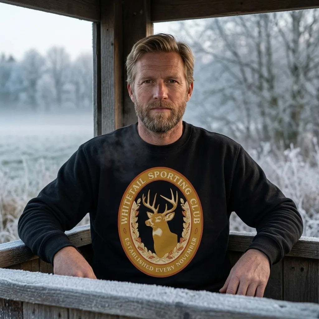 Whitetail Sporting Club vintage deer hunting crewneck sweatshirt — lifestyle
