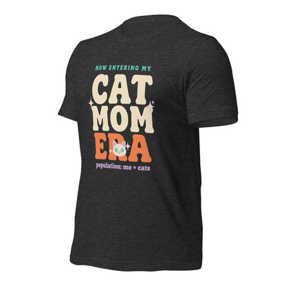 Cat Mom Era retro Y2K tee — Dark Grey Heather, front right